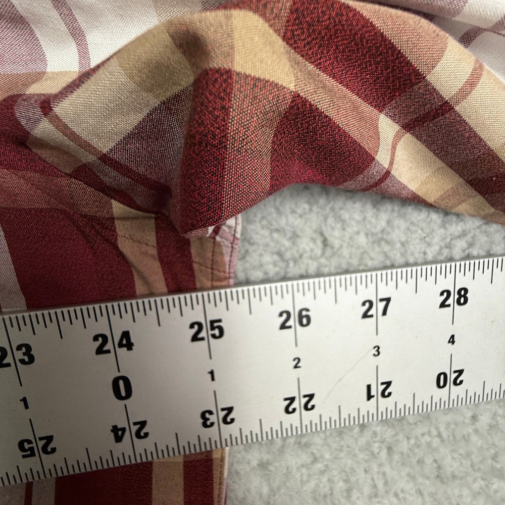 Jos A Bank Traveler Collection‎ Red Tan Plaid Button Down Shirt Men L - Picture 6 of 9